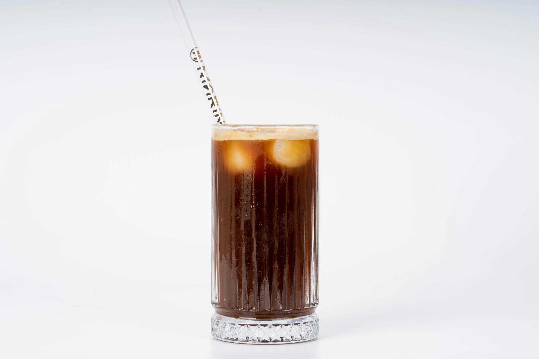 Iced specialty coffee in summer glass